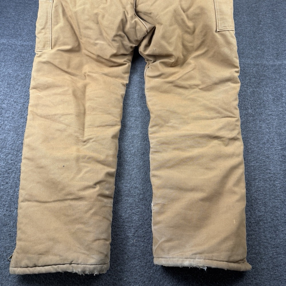 Carhartt Bibs Men 38x34 Duck Canvas Arctic Quilt Lined Insulated Overalls R03 - Picture 13 of 14
